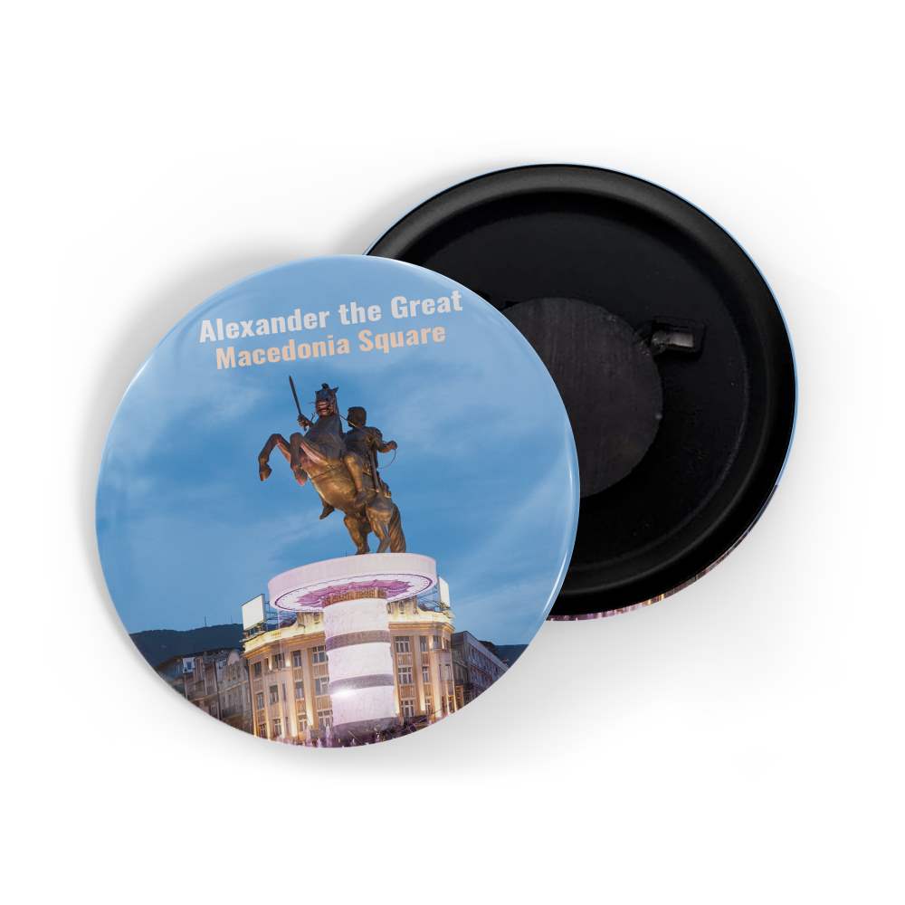 dhcrafts Fridge Magnet Multicolor Famous Tourist Place Alexander The Great Macedonia Square Glossy Finish Design Pack of 1